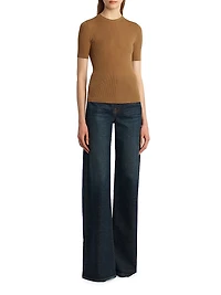 Celina Ribbed Wool-Blend Top