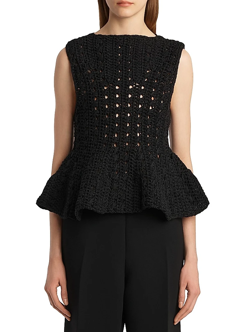 Yuka Sleeveless Knit Peplum Top