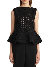Yuka Sleeveless Knit Peplum Top