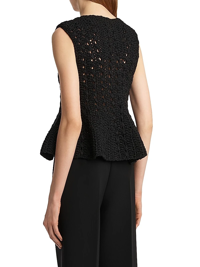 Yuka Sleeveless Knit Peplum Top