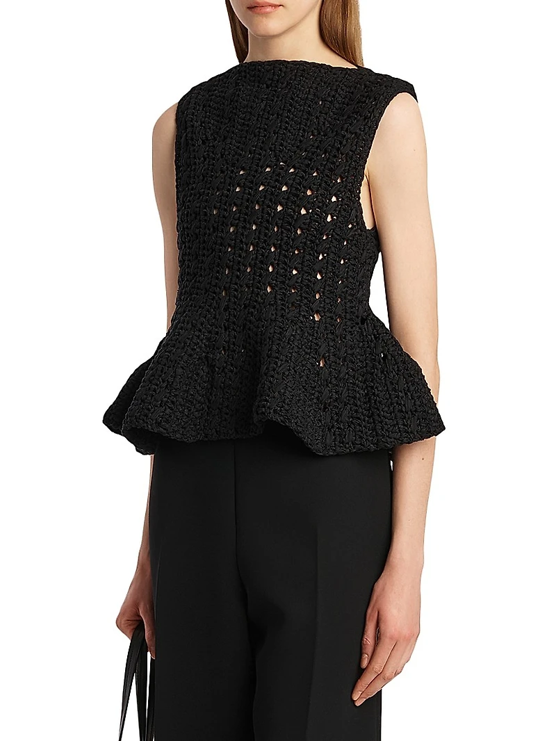 Yuka Sleeveless Knit Peplum Top