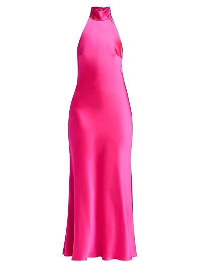 Sadie Satin Halterneck Gown