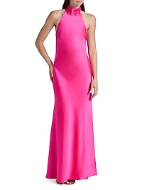 Sadie Satin Halterneck Gown