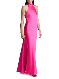 Sadie Satin Halterneck Gown