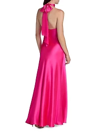 Sadie Satin Halterneck Gown