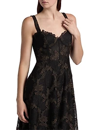 Lola Metallic Lace Midi-Dress