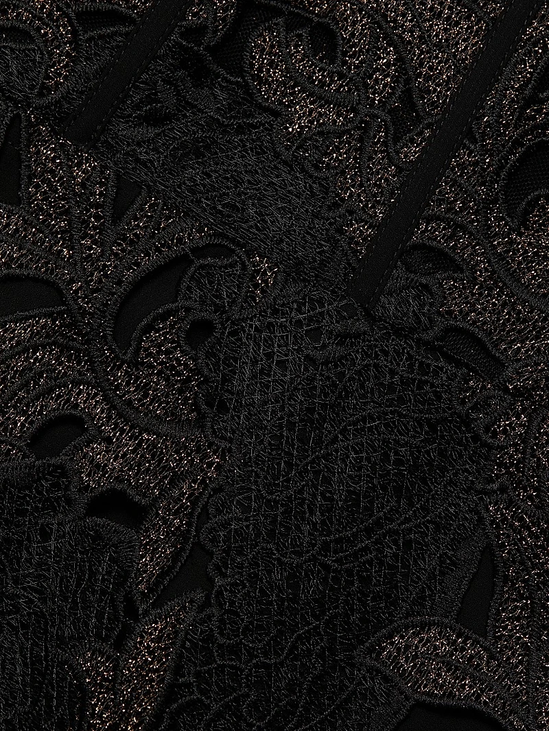 Lola Metallic Lace Midi-Dress