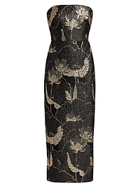 Allie Floral Jacquard Bandeau Gown