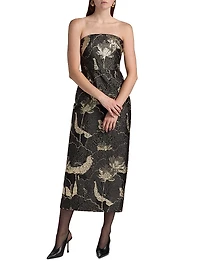 Allie Floral Jacquard Bandeau Gown