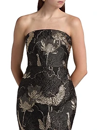 Allie Floral Jacquard Bandeau Gown