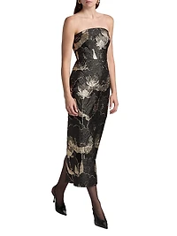 Allie Floral Jacquard Bandeau Gown