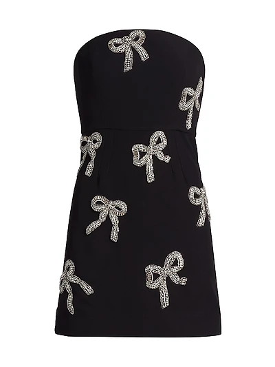 Sienna Crystal Bow Bandeau Minidress