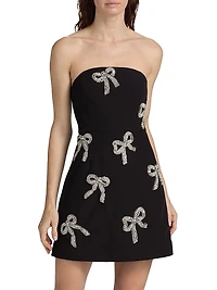 Sienna Crystal Bow Bandeau Minidress