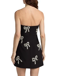 Sienna Crystal Bow Bandeau Minidress