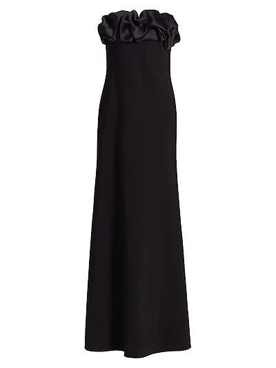 Eve Crepe & Satin Strapless Gown