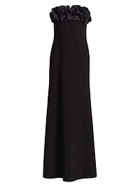Eve Crepe & Satin Strapless Gown