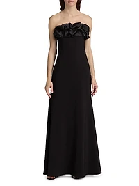 Eve Crepe & Satin Strapless Gown