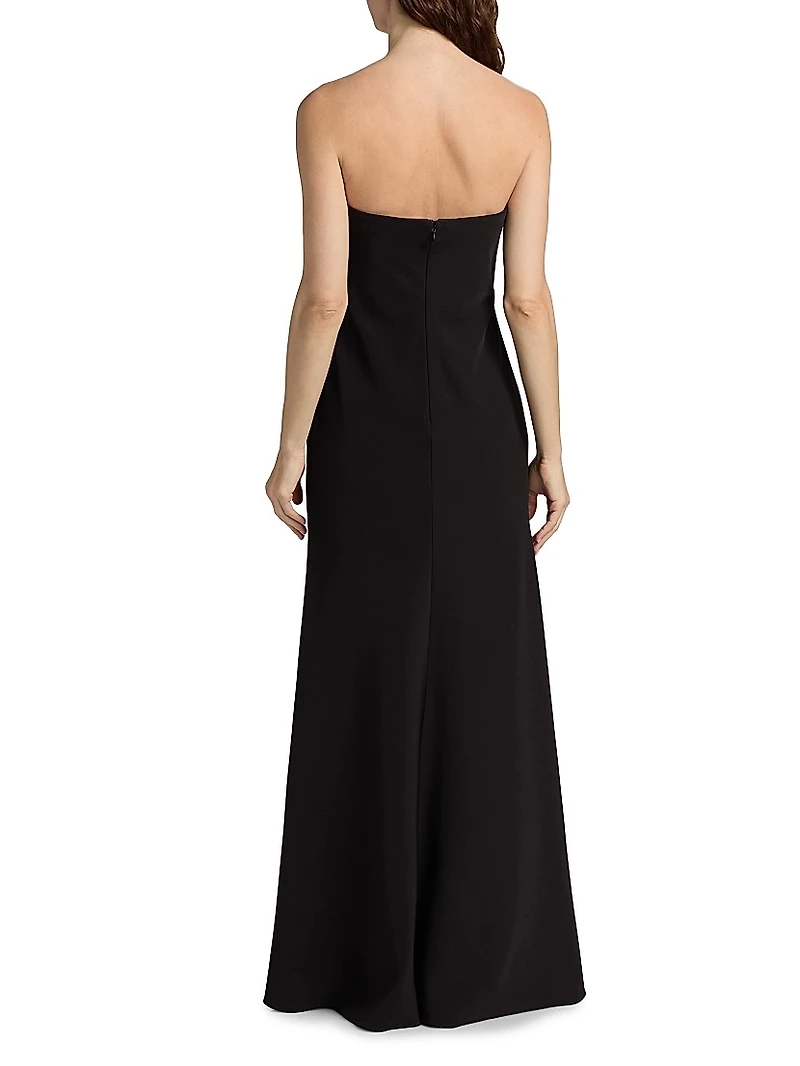 Eve Crepe & Satin Strapless Gown