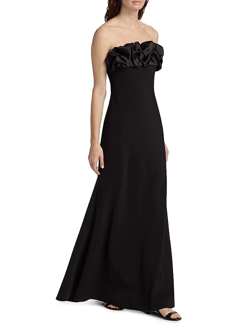 Eve Crepe & Satin Strapless Gown
