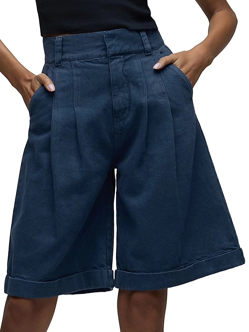 Brooks Nader Cotton-Linen Bermuda Shorts