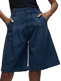 Brooks Nader Cotton-Linen Bermuda Shorts