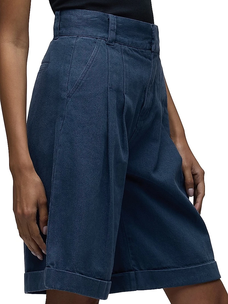 Brooks Nader Cotton-Linen Bermuda Shorts