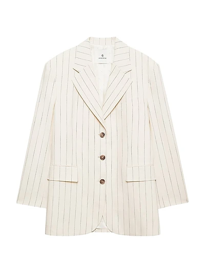Sara Striped Single-Breasted Blazer