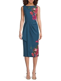 Devin Floral Stretch-Crepe Midi-Dress