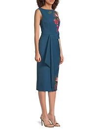 Devin Floral Stretch-Crepe Midi-Dress