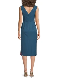 Devin Floral Stretch-Crepe Midi-Dress