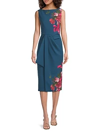 Devin Floral Stretch-Crepe Midi-Dress