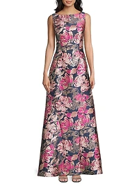 Maren Floral Brocade A-Line Gown