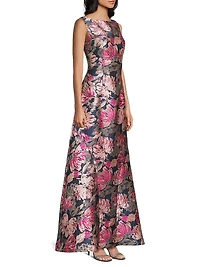 Maren Floral Brocade A-Line Gown