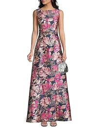 Maren Floral Brocade A-Line Gown