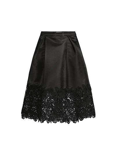 Campbell Lace-Trimmed Midi-Skirt