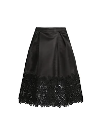 Campbell Lace-Trimmed Midi-Skirt