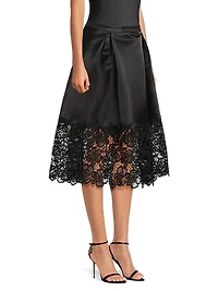 Campbell Lace-Trimmed Midi-Skirt