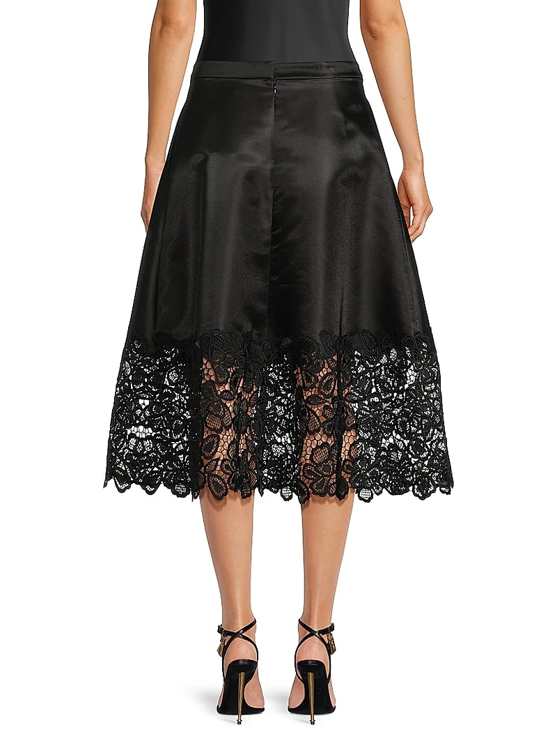Campbell Lace-Trimmed Midi-Skirt