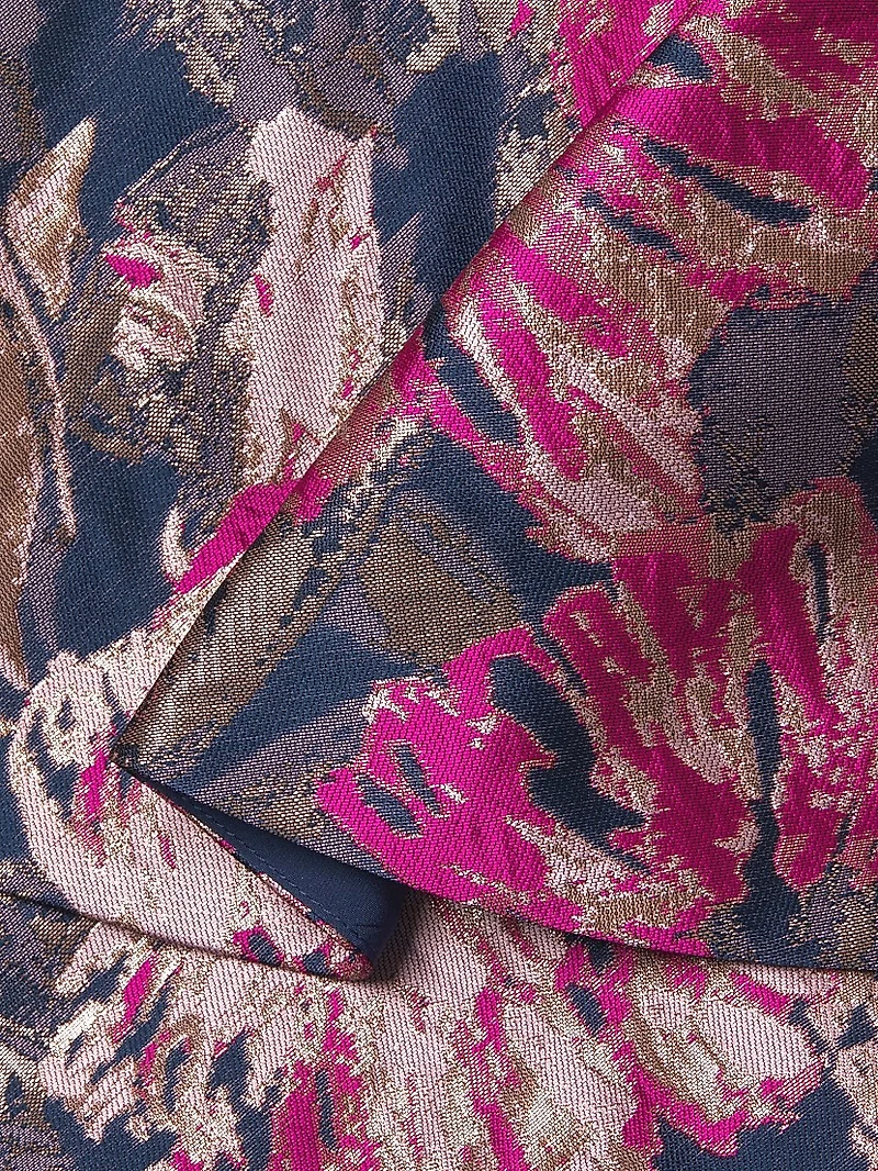 Paige Floral Jacquard A-Line Midi-Dress