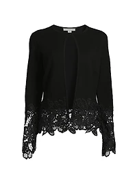 Noelle Lace-Trimmed Cardigan