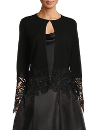 Noelle Lace-Trimmed Cardigan