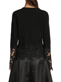 Noelle Lace-Trimmed Cardigan