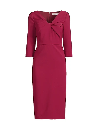 Farrah V-Neck Twist Midi-Dress