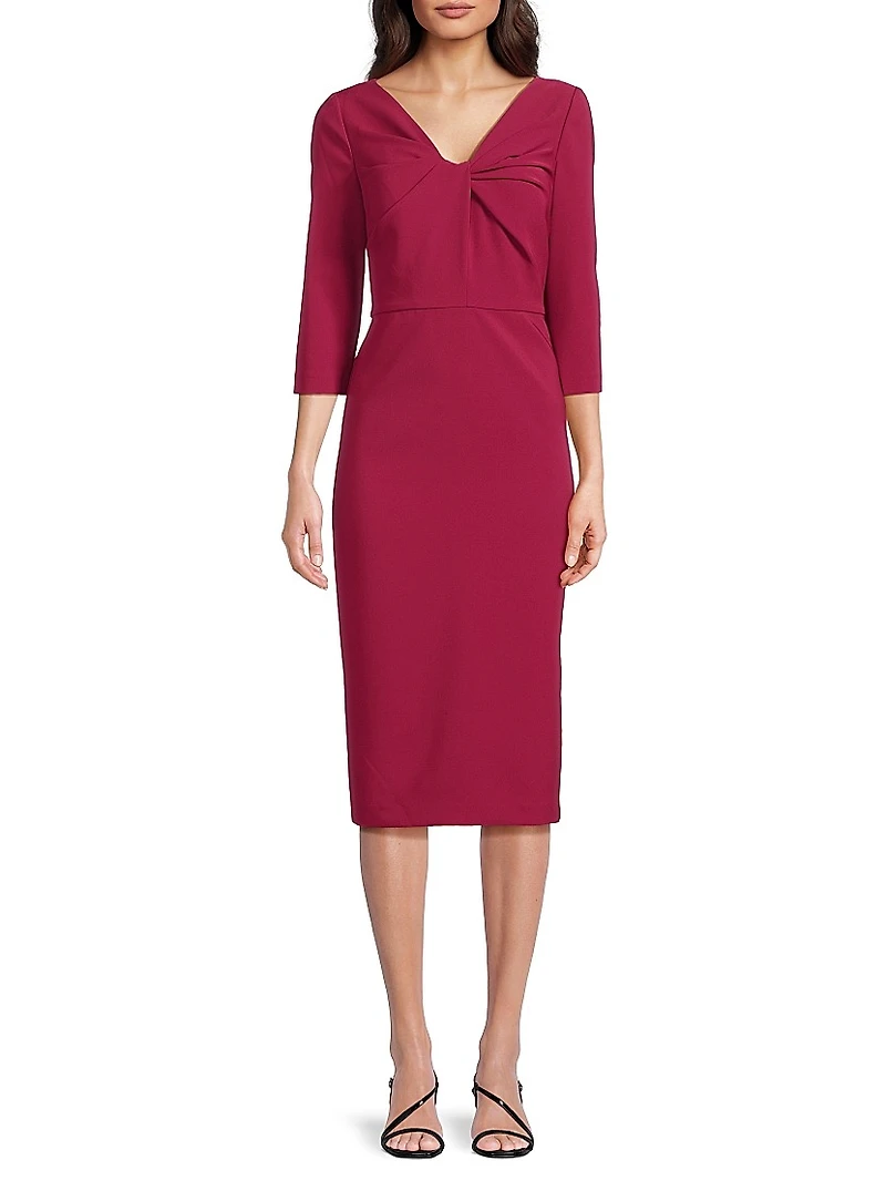 Farrah V-Neck Twist Midi-Dress