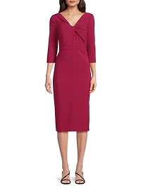 Farrah V-Neck Twist Midi-Dress