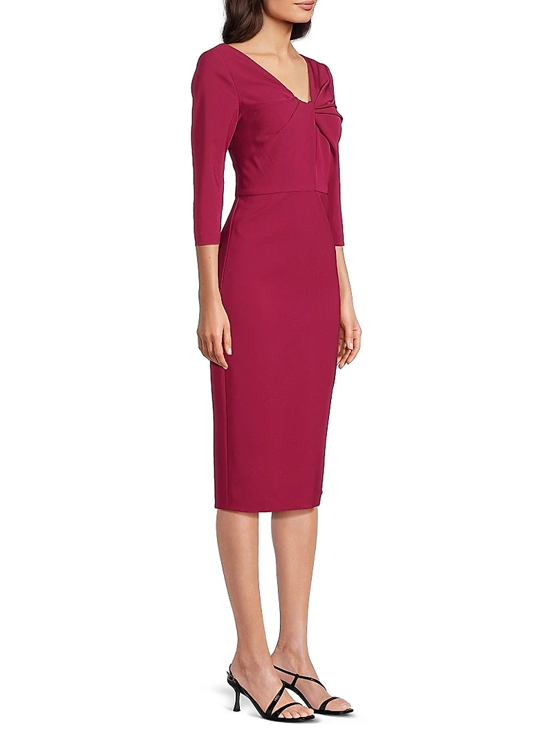 Farrah V-Neck Twist Midi-Dress