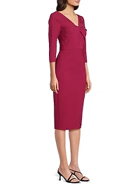 Farrah V-Neck Twist Midi-Dress