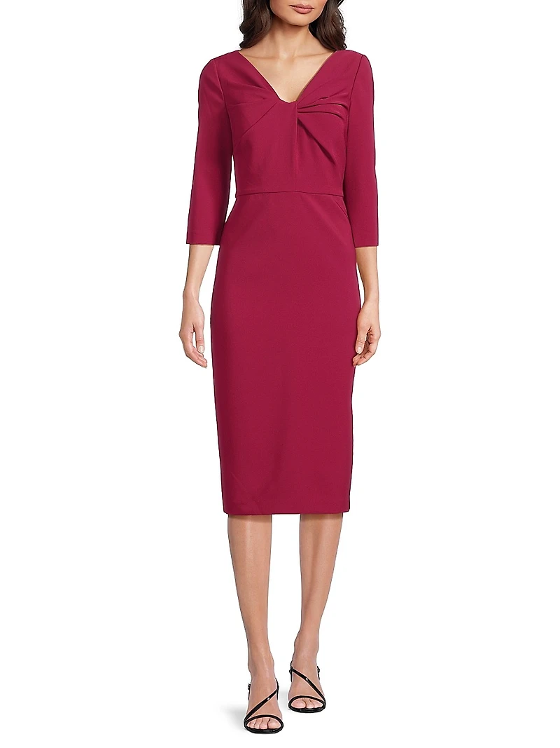 Farrah V-Neck Twist Midi-Dress