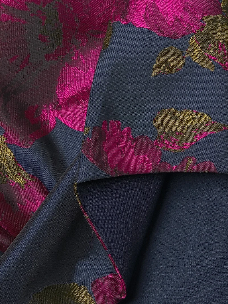 Gene Floral Asymmetric Walk-Thru Gown