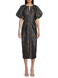 Jolie Pleated Tea-Length Dress